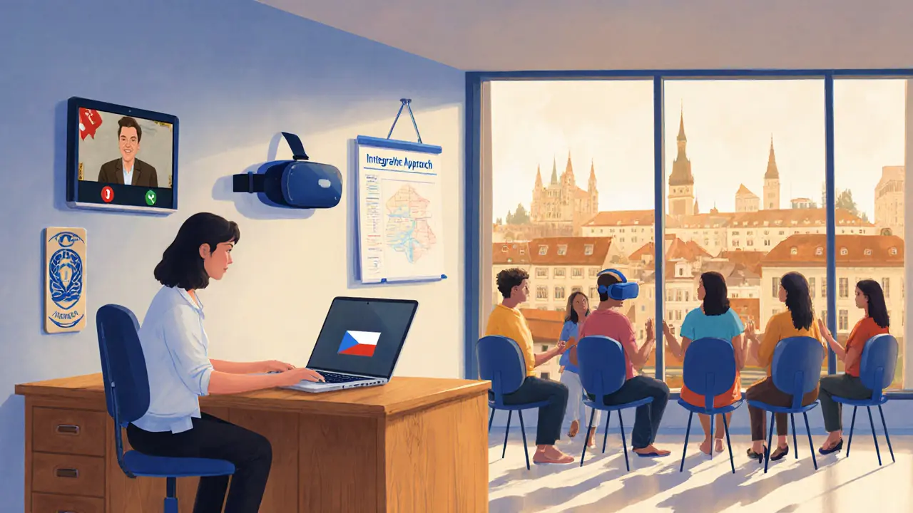 Moderní česká klinika s integrací terapie, online sezení a VR nástroji.