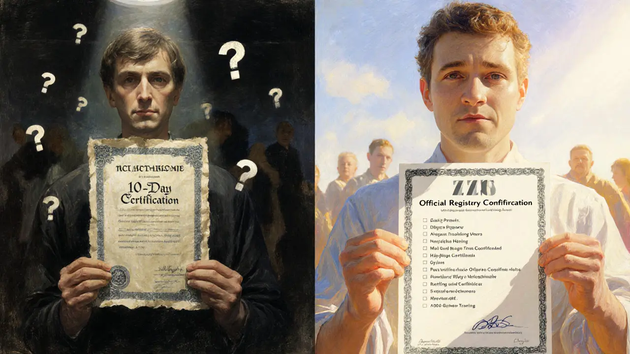 Kontrast mezi nekvalifikovaným certifikátem a oficiálním záznamem v registru ÚZIS.