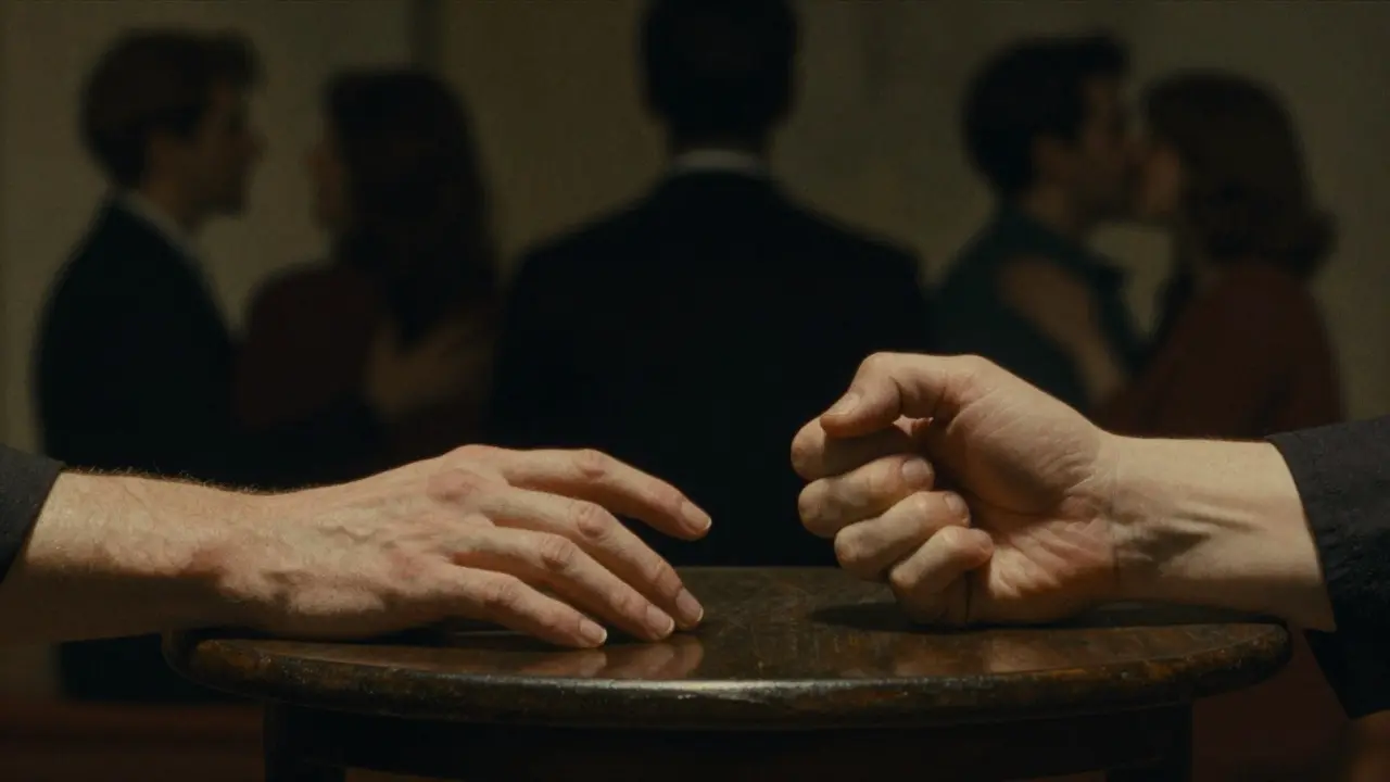 Dvě ruce během terapeutického cvičení – jedna se protáhne, druhá se uvolňuje.