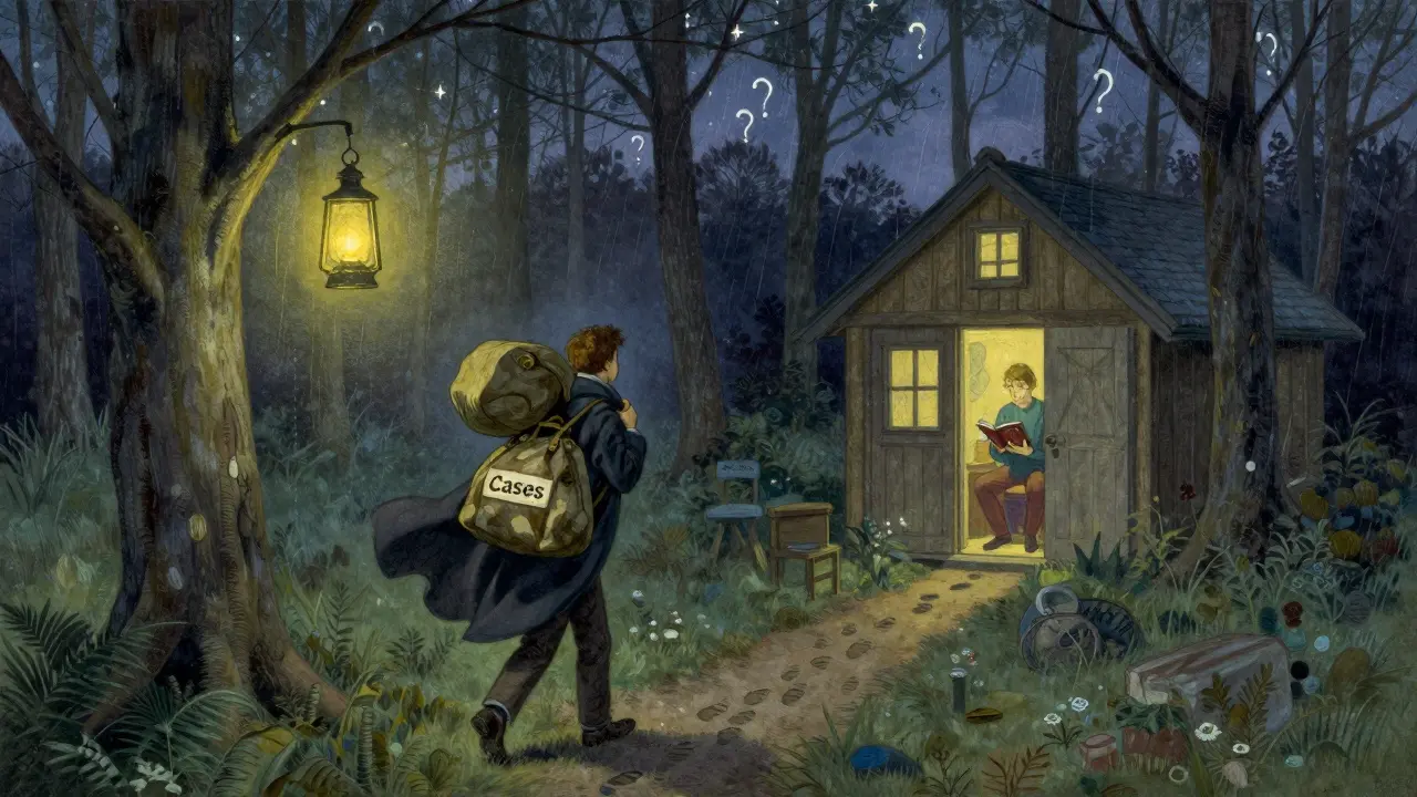 Terapeut cestuje temným lesem, kde ho čeká světlo a reflexe jako cesta k růstu.