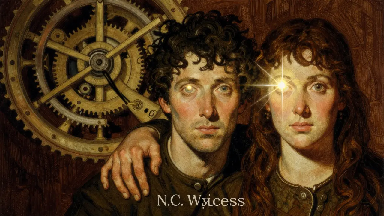 Symbolické znázornění vztahu, naděje a technik v psychoterapii.