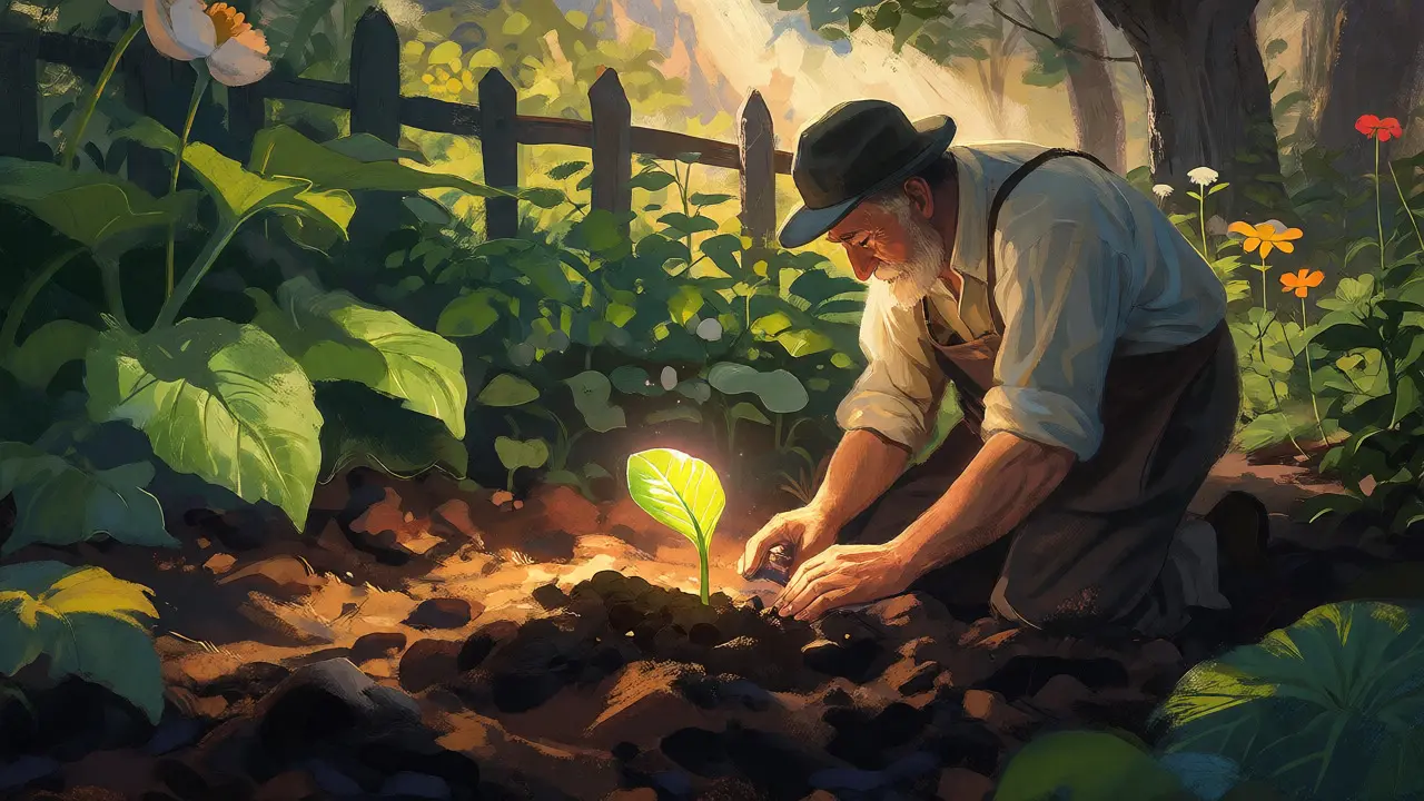 Metafora zahradníka pečujícího o klíčící semínko v zemi